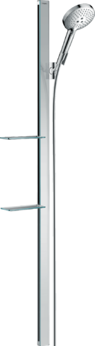 Душевой набор hansgrohe Raindance Select S 120 3jet EcoSmart с душевой штангой и мыльницей 27647000 хром - изображение