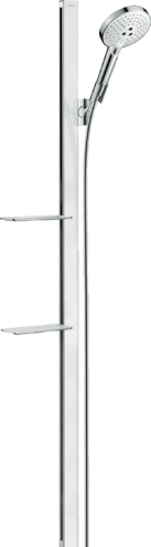Душевой набор hansgrohe Raindance Select S 120 3jet EcoSmart с душевой штангой и мыльницей 27647400 белый/хром - изображение