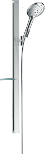 Душевой набор hansgrohe Raindance Select S 120 3jet с душевой штангой 90 см и мыльницей 27648000 хром - изображение