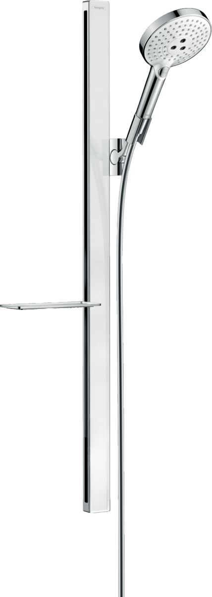 Душевой набор hansgrohe Raindance Select S 120 3jet EcoSmart с душевой штангой 90 см и мыльницей 27649400 белый/хром - изображение