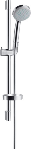 Душевой набор hansgrohe Croma 100 Vario EcoSmart с душевой штангой 65 см и мыльницей 27776000 хром - изображение