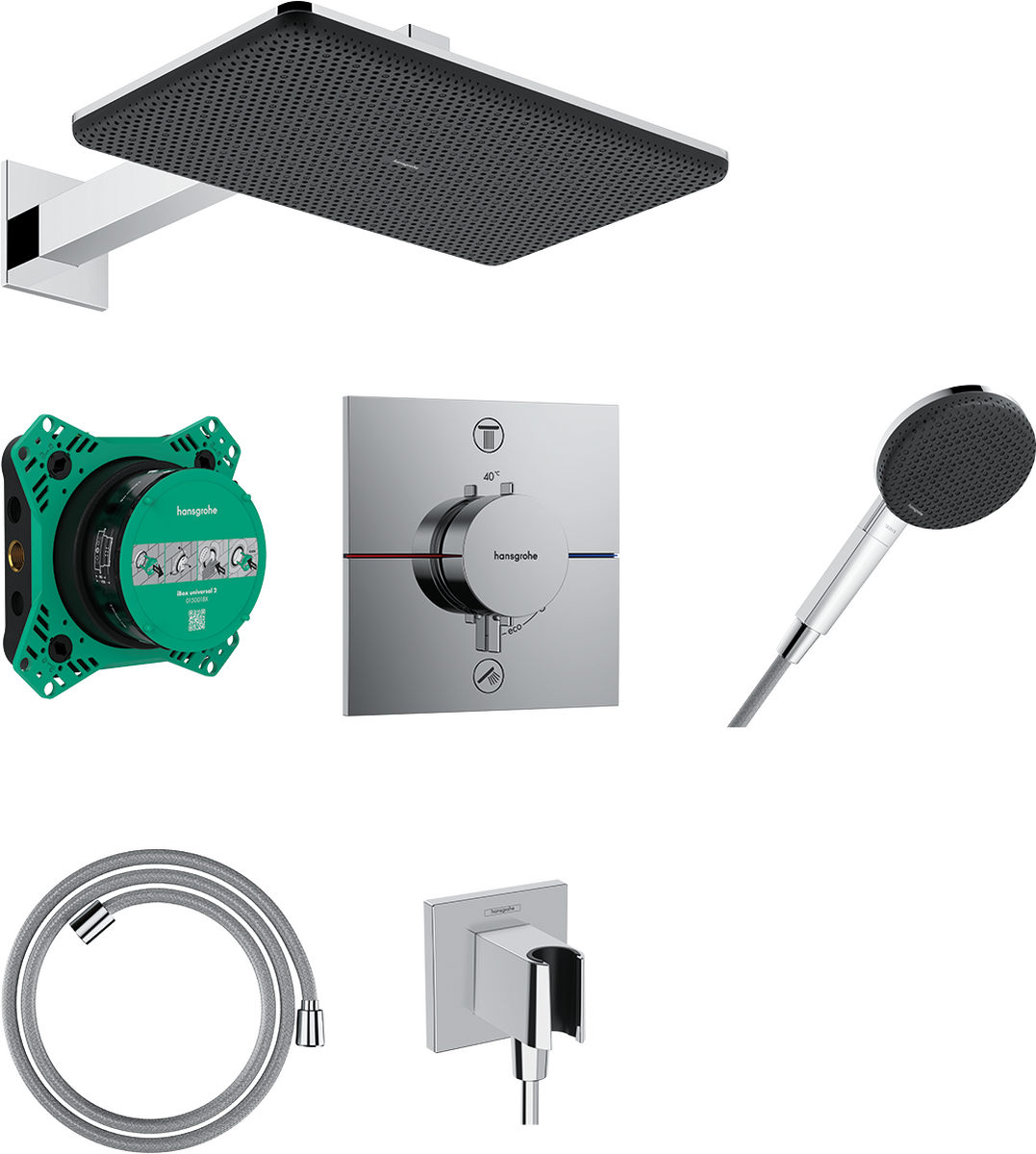 Душова система hansgrohe Raindance Alive Q 210/340 1jet, 24620000 хром - зображення