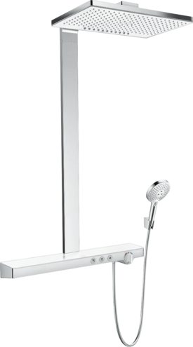 Душевая система hansgrohe Rainmaker Select Showerpipe 460 2jet EcoSmart с термостатом 27028400 белый/хром - изображение