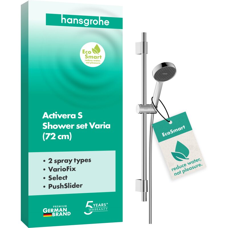 Душовий набір hansgrohe Activera Select S 2jet EcoSmart, 28048000 зі стійкою 72 см, хром - зображення