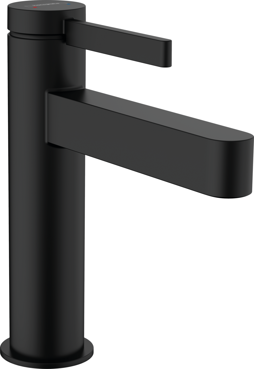 Смеситель hansgrohe Finoris для раковины со сливным гарнитуром, черный матовый 76023670 - изображение