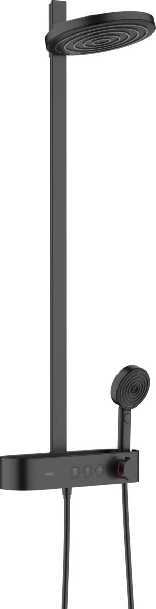 Душова система hansgrohe Pulsify Showerpipe 260 2jet з термостатом 24240670 чорний матовий - зображення