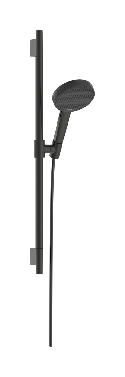 Душовий набір hansgrohe Raindance Alive Select S, Ecosmart 24602670 зі стійкою Unica S Puro 65, чорний матовий - зображення