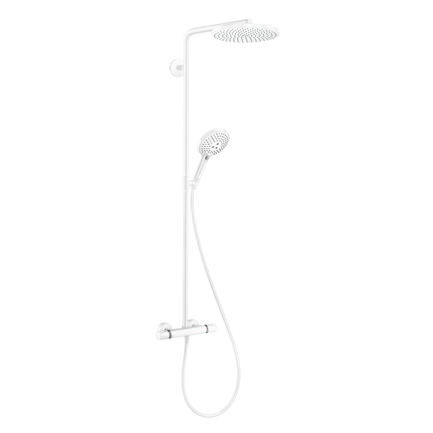 Душова система hansgrohe Raindance S 240 1jet PowderRain EcoSmart з термостатом, 28823700 білий матовий - зображення
