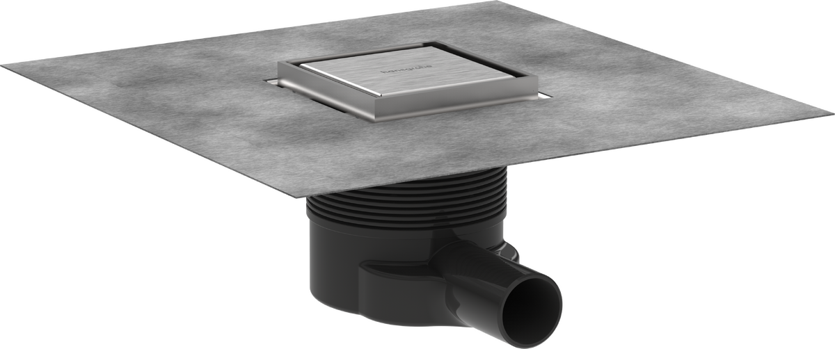 Точечный слив 100/100 hansgrohe RainDrain Brilliance 56250800 с решеткой и монтажным комплектом - изображение