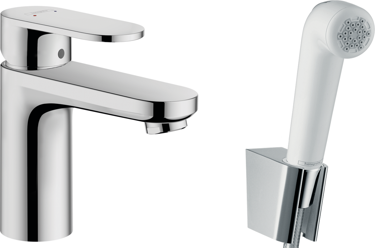 Змішувач hansgrohe Vernis Blend для раковини з гігієнічним душем 71215000 - зображення