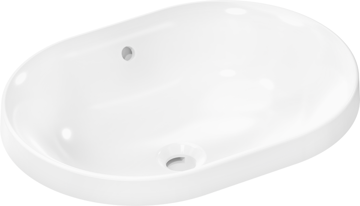 Умивальник 550/400 на стільницю з переливом hansgrohe Xuniva U SmartClean 61062450 - зображення