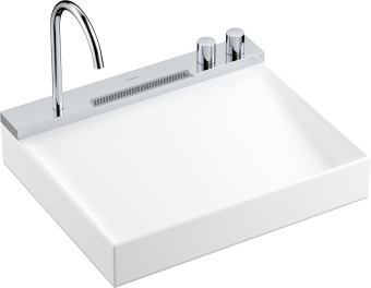 Умывальник 580/475 с хромированным смесителем hansgrohe Avalegra AquaUnit QuickClean+, 22472000 - изображение