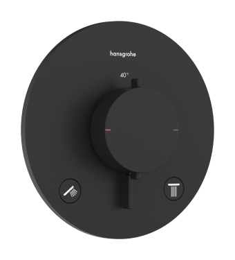 Термостат скрытого монтажа hansgrohe Ecostat Comfort S 2 function, 33715670 черный матовый - изображение