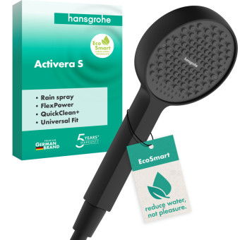 Ручний душ hansgrohe Activera Select S 95 1jet EcoSmart, 28031670 чорний матовий - зображення