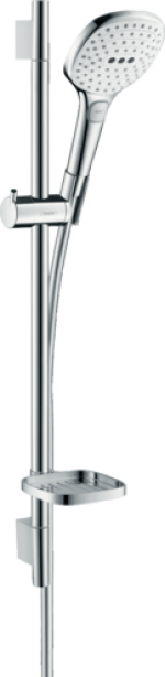Душевой набор hansgrohe Raindance Select E 120 3jet EcoSmart с душевой штангой и мыльницей 26622400 белый/хром
