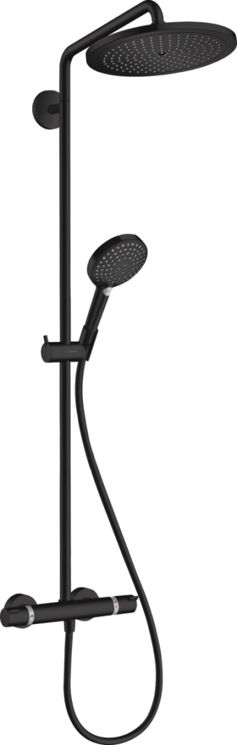 Душова система hansgrohe Croma Select S Showerpipe 280 1jet EcoSmart з термостатом, чорний матовий 26891670 - зображення