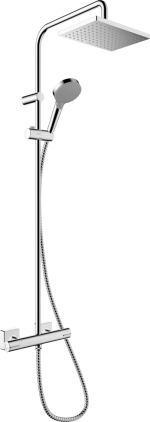 Душова система hansgrohe Vernis Shape Showerpipe 230 1jet EcoSmart з термостатом 26097000 хром