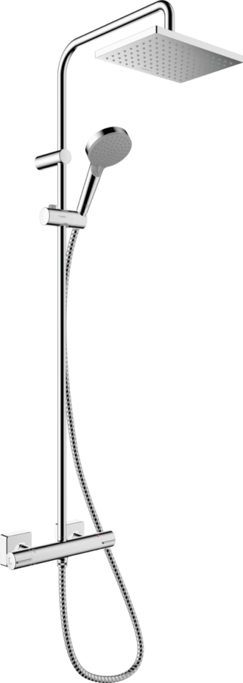 Душевая система hansgrohe Vernis Shape Showerpipe 230 1jet EcoSmart с термостатом 26097000 хром - изображение