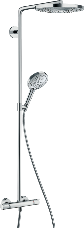 Душевая система hansgrohe Raindance Select S 240 2jet Showerpipe с термостатом 27129400 белый/хром - изображение