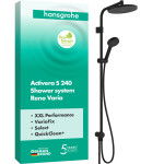 Душова система hansgrohe Activera S 240 1jet EcoSmart Reno Varia 28074670, чорний матовий