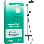 Душова система hansgrohe Activera S 240 1jet EcoSmart 28871670, з термостатом Ecostat Fine, чорний матовий