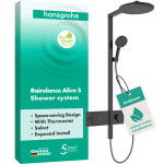 Душевая система hansgrohe Raindance Alive S 300 1jet EcoSmart с ShowerSelect Comfort, 24583340 черный матовый хром