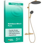 Душевая система hansgrohe Raindance Alive S Puro 300 1jet 24592140, с термостатом Ecostat Element, бронза
