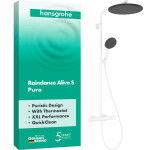 Душевая система hansgrohe Raindance Alive S Puro 300 1jet 24592700, с термостатом Ecostat Element, белый матовый