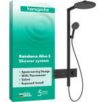 Душевая система hansgrohe Raindance Alive S 300 2jet с ShowerSelect Comfort, 24595670 черный матовый