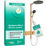 Душевая система hansgrohe Raindance Alive S 300 2jet EcoSmart с ShowerSelect Comfort, 24596140 бронза