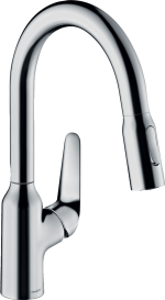 Смеситель hansgrohe Focus M42 для кухонной мойки с выдвижным душем, хром 71821000