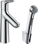 Смеситель hansgrohe Talis Select S со сливным клапаном Push-Open для раковины с гигиеническим душем, хром 72290000