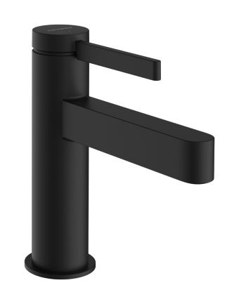 Смеситель hansgrohe Finoris CoolStart для раковины со сливным гарнитуром, черный матовый 76012670 - изображение