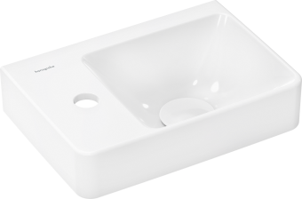 Умивальник 360/250 hansgrohe Xelu Q з отвором ліворуч, без переливу, 61085450 з покриттям SmartClean - зображення